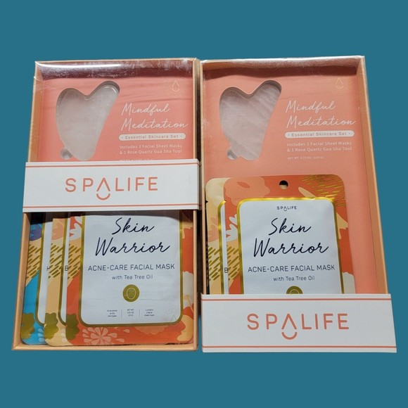 2 FACIAL GIFT SET Gua Sha Massager and Assorted Masks SPA LIFE - Picture 1 of 4